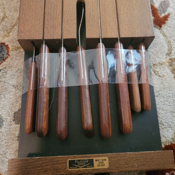 VINTAGE Forgecraft knife/Fork set by Fleetwood teak handles - Picture 4 of 4